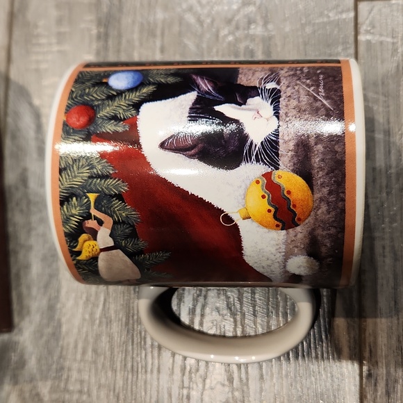 NWOT 1999 Lang and Wise Christmas Cat Collector Coffee/Tea Mug w/box - Picture 3 of 7